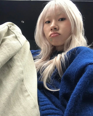 Henley neck oversized knit