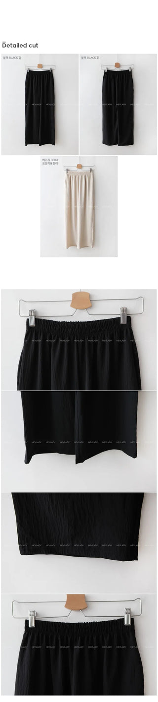 Polyester wide elastic waist pants
