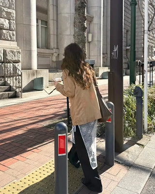 Loose-fit suede jacket