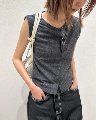 Front button knit vest