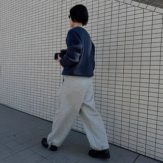 Pintuck Wide Brushed Sweatpants
