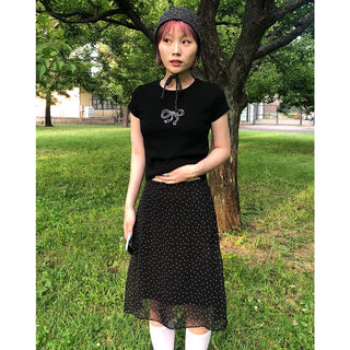 Cubic Ribbon Short-Sleeved T-Shirt