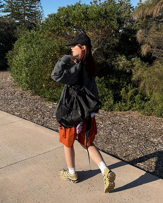 String cargo shorts