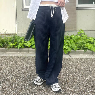 String stripe wide slacks