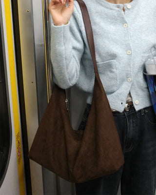 Suede shoulder bag