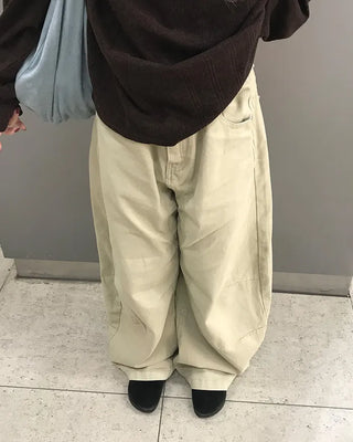 Balloon Cotton Wide Pants