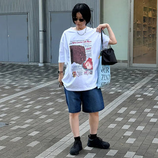 D-ring Bermuda denim pants