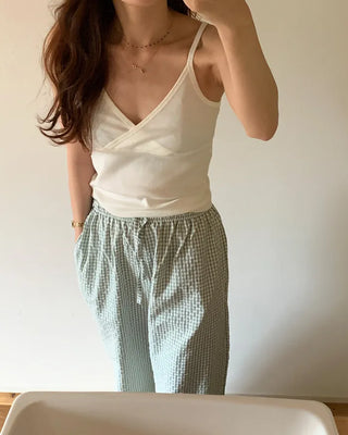 V-neck slit camisole