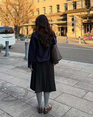 Pleated midi skirt