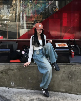 Vintage Washed Denim Pants