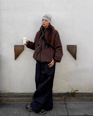 Waist string parachute pants