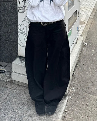 (Unisex) Studded Belt Wide Pants