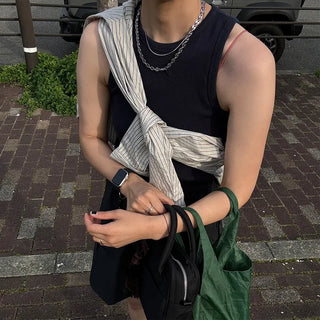 Simple ribbed tank top