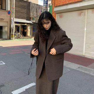 [Quilted Lining] Oversized Wool Jacket