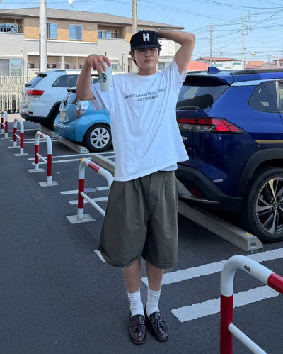 Roll-up chino shorts