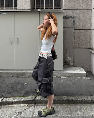 Cubic Lettering Slim Crop T-Shirt