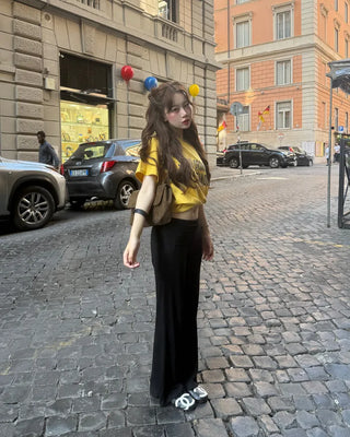 Low-rise ribbed wide-leg pants