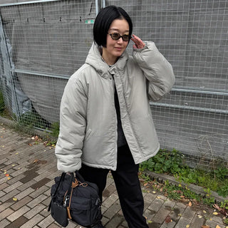 Simple Hooded Padded Jacket