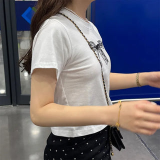 Ribbon print T-shirt