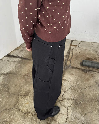 Side-point cotton pants