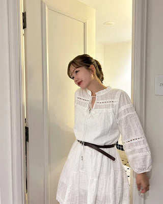 Bohemian Belt Set Flare Mini Dress