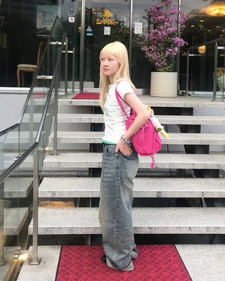 Wide denim pants