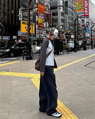 (Unisex) Star Embroidered Balloon Denim Pants