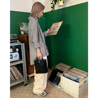 Unisex seersucker check shirt