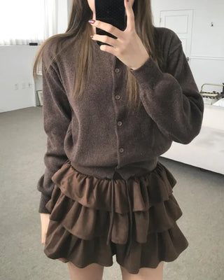 [WOOL50%]ROUNDBLENDKNITCARDIGAN(7color)