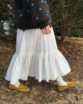 Lace frill long skirt