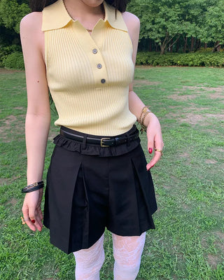 Color Button Sleeveless
