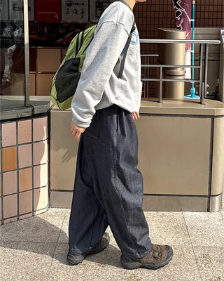 (Unisex) Two-pleat wide-leg pants