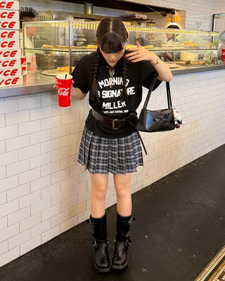 morning lettering half-sleeve T-shirt