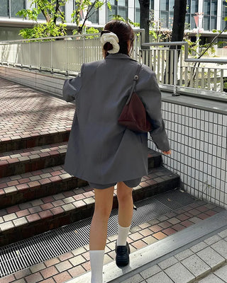 Flap pocket jacket & mini skirt set