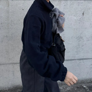 Fleece cropped half-zip pullover