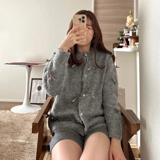 Ribbon Round Cardigan