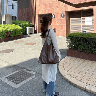 Faux leather tote bag