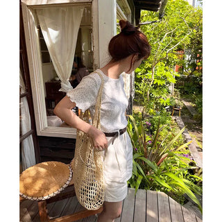 Flower short-sleeved T-shirt