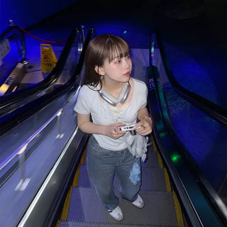 Button-neck T-shirt