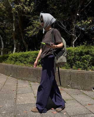 Cotton herringbone pants