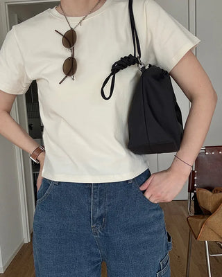 [8th Re-release] (ORIGINAL) Medium Drawstring Shoulder Bag (black)