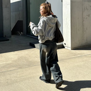 Vintage wide-leg denim pants