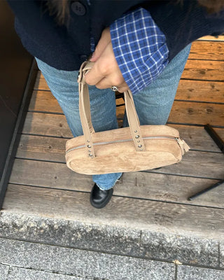 Suede Square Shoulder Bag