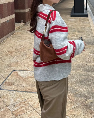 Striped long-sleeved knit