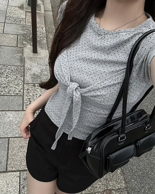 Button cotton shorts