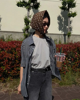 Patterned print scarf