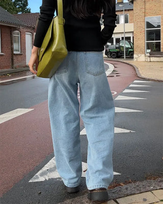 Wide-fit denim pants