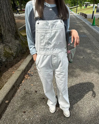 Cotton wide overalls