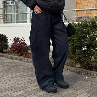 Washed corduroy carpenter pants