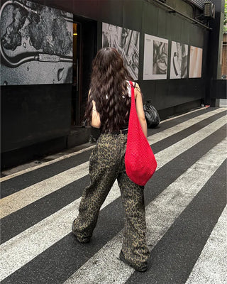 Leopard print cotton pants